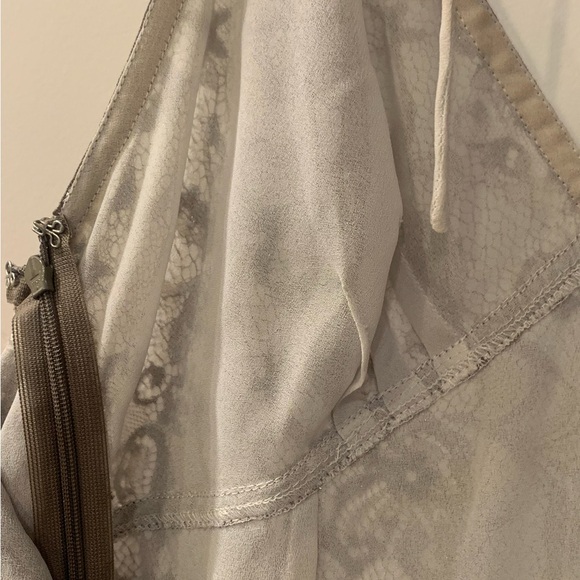 Express Champagne Lace Sequin Halter Semi-Sheer Slip Dress Y2K 6 - Picture 4 of 9